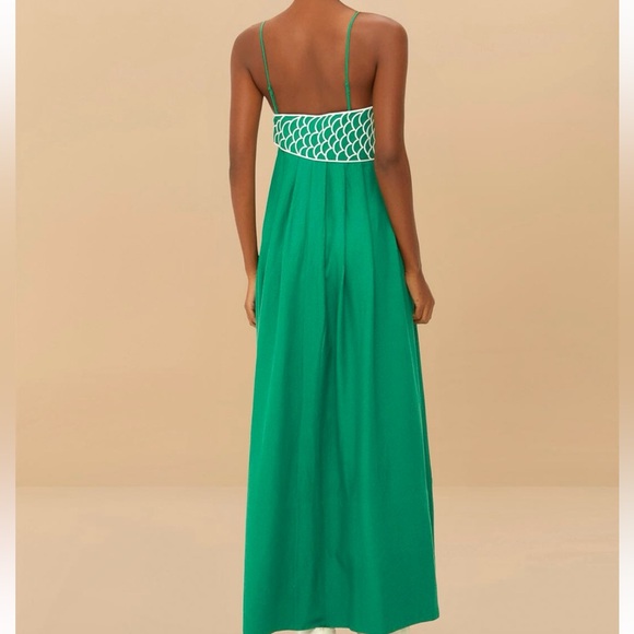 🌺🎉HP🎉🌺 NWT Farm Rio Green Fish Top Maxi Dress - Picture 4 of 16
